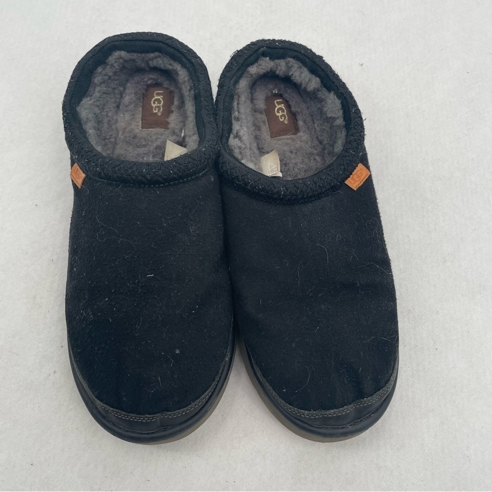 UGG Men’s Tasman Wool Slippers Fur lining Black/Grey Slip On size: 15